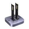 UGREEN Stazione di docking M.2 NVMe 20 Gbps, USB 3.2 Gen 2 Custodia SSD NVMe Dual Bay per SSD PCIe M/MB Key Supporto clonazione fuori linea, UASP, Trim e S.M.A.R.T.