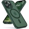 Oududianzi - Magnetica Cover per iPhone 13 Pro Max Magsafe, ForestGreen