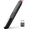 Norwii N76RBK Presentatore Wireless con Raggio Lungo 100m, Puntatore Ricaricabile con Durata Della Batteria Lunga 360mAh, Supporto Del Puntatore Di Presentazione per Tablet/Computer Portatile/Schermo
