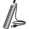 ORICO Hub USB 3.0, Hub USB 5Gbps in Alluminio 7 porte, Cavo 50CM con Porta di Alimentazione 5V/3A Type-C, Adattatore USB 3.0 Multipla Compatibile con MacBook, PS4, Surface Pro, HP