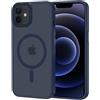 XTCASE Cover Magnetica per iPhone 12 Mini [Compatibile con MagSafe], Custodia Traslucida Opaca Posteriore Resistente ai graffi TPU Bumper Antiurto Sottile Protettiva Case, Blu