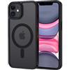 XTCASE Cover Magnetica per iPhone 11 [Compatibile con MagSafe], Custodia Traslucida Opaca Posteriore Resistente ai graffi TPU Bumper Antiurto Sottile Protettiva Case, Nero