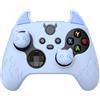 PlayVital Cover Silicone per Xbox Series X S Controller,Carino Demone Custodia Skin Antiscivolo Gomma Protettiva per Xbox Core Joystick&Copri Levette Analogiche-Blu