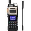 BAOFENG UV-25 Tri-Power Radio amatoriale portatile, radio a lungo raggio da 10W, ricevitore multibanda aereo UHF VHF FM, Batteria di ricarica di tipo C da 5200 mAh, Antenna a collo d'oca