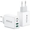 LumFocus 2-Pack Caricatore USB C Alimentatore, 40W 4-Porto Rapido Ricarica Presa USB Tipo C Caricabatterie Spinotto Multiplo USB Carica Spina Caricatore per iPhone 16 15 14 13 12 11 Pro Max XS XR SE,Samsung