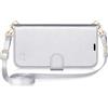 OCASE Custodia per iPhone 16 Plus con Cinghia Staccabile, Interno TPU Antiurto con Cuoio Portafoglio, RFID Blocking, Carta Fessura, Supporto Stand, Cover in Pelle per iPhone 16 Plus - Argento