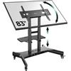 ONKRON Supporto per TV 50" - 83", Carrello TV con Ruote Carico Totale fino a 70 kg, Supporto Televisore da Terra max VESA 800x500 mm, Porta Televisore Mobile e Inclinabile, Colore Nero TS1380-B
