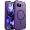 CANSHN Magnetica Cover per Google Pixel 9a (6.3 Pollici), [Protezione Completa Della Fotocamera] Custodia Traslucida Opaca Protettiva Sottile Antiurto,Viola Profondo