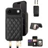 OCASE Custodia Portafoglio per iPhone Air, Custodia in Pelle con Cerniera, Porta Carte con Blocco RFID, con Tra Collo Regolabile Rimovibile, Protettiva Antiurto Cover per iPhone Air - Noir