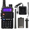 Retevis RT5R Walkie-Talkie, Doppia Banda Radio Ricetrasmittenti Professionali, 128 Canali CTCSS/DCS VOX Torcia LED Allarme di Emergenza, Ricarica Walkie Talkie Ham Amateur Radio，caccia (Nero,1 Pezzo)