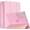MoKo Cover per Nuovo iPad 10,2" iPad 9a Generazione 2021/8a/7a Gen. 2022/2019, Custodia Ultra Sottile Leggero Tri-Fold Auto Sveglia/Sonno con Retro Semi-Trasparente in TPU, Fiore Rosa