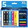 alphaink 5 Cartucce Compatibili con Epson 604 XL 604XL per Expression Home XP-2200 XP-2205 XP-3200 XP-3205 XP-4200 XP-4205 WORKFORCE 2910DWF 2930DWF 2935DWF 2950DWF (2Nero 1Ciano 1Giallo 1Magenta)