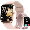 Fitpolo Smartwatch Donna Uomo Chiamate e Whatsapp, 1.85" Smart Watch Contapassi Cardiofrequenzimetro da polso/SpO2/Contapassi/Sonno, Orologio Smart Fitness Sportivo Impermeabile per Android iOS Rosa