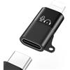 MoKo Adattatore da USB C a Lighting per DJI Mic Mini, Adattatore Lightning a USB C Cuffie per Apple Earpods/iPhone 14/13/12/11/Ricevitore Microfono Wireless, Supporto di Ricarica - 1 Pezzo, Nero