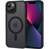 XTCASE Cover Magnetica per iPhone 13 [Compatibile con MagSafe], Custodia Traslucida Opaca Posteriore Resistente ai graffi TPU Bumper Antiurto Sottile Protettiva Case, Nero