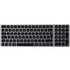 Satechi Tastiera Wireless 𝗤𝗪𝗘𝗥𝗧𝗭 𝗗𝗘, Tastiera Bluetooth in Alluminio, Multi-Dispositivo, Retroilluminata e Ricaricabile, per Mac, Windows e Android (Grigio, Layout Tedesco)