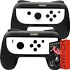 Orzly Grip Orzly compatibile con i Joy-Con del Nintendo Switch per un Comfort Extra (CONFEZIONE DOPPIA) - 2 Impugnature Universali NERE per i Joy-Con del Nintendo Switch