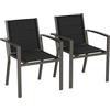 Devoko Set Di 2 Sedie Da Giardino, Sedie Da Esterno In Alluminio Per Esterni, Sedie Impilabili Poltrone Da Giardino, Per Giardino, Piscina, Terrazza, Sala Da Pranzo, Giallo-Marrone