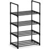 SONGMICS Scarpiera a 4 Ripiani, Scaffale Portascarpe, Organizzatore in Metallo, per 4-8 Paia di Scarpe, Impilabile, Corridoio, Soggiorno, Camera da Letto, 30 x 42,5 x 71,5 cm, Nero LSA004B01