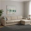 Dmora Talamo Italia - Divano letto con penisola Alicya, Sofà con penisola contenitore reversibile, Braccioli standard, 100% Made in Italy, Cm 280x95h90, Tortora