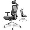 LUTIVO Alpha Sedia ufficio ergonomica [ORIGINALE] Poltrona ufficio con 11 impostazioni di comfort | Sedia da scrivania con rotelle per gaming e smart working | Sedia ergonomica posturale, 150 kg
