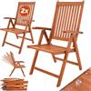 Casaria Set 2 Sedie Giardino Vanamo Legno Eucalipto Pieghevole con Braccioli Sedia Schienale Alto