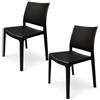 PALUPLUS Set 2 Sedie da Giardino in Polipropilene di colore Antracite, misura 47x48x80 cm, Sedia Impilabile Senza Braccioli per Esterno ed Interno -NIZZA687F -10,6