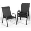 UDPATIO Set di 4 Sedie da Giardino Impilabili, 62 x 67 x 96 cm Sedie Esterno con Schienale Alto e Braccioli, Tessuto Textilene e Struttura Metallo per Esterno e Terrazze, Nero