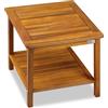 Casaria® Tavolino da Giardino 45x45x45cm Portata 80kg 2 Ripiani Tavolo da Balcone Tavolo da Caffè Tavolo Piccolo Legno Acacia Tavolino estreno Legno