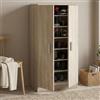 Dmora - Armadio multiuso 2 ante Corona, Mobile ausiliario, Mobile basso porta scarpe con 6 ripiani, Scarpiera moderna, 55x36h108 cm, Rovere