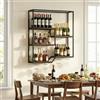 COSTWAY Portabottiglie da Parete, Portabottiglie di Vino Industriale in Metallo e Legno con 6 Mensole a Doppio Lato, Espositore Cantinetta Sospeso per Bar, Cucina e Ristorante, 102 x 30 x 112 cm