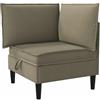 vidaXL Divano Angolare con Storage Cachi Velluto, Ampio spazio, divano ergonomico, design moderno, arredo imbottito resistente, cuscini morbidi, seduta in schiuma