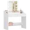 Hzuaneri 90cm Toeletta da Trucco con illuminazione a LED, Luminosità Regolabile, Tavolo da Trucco con Specchio, Toeletta con 2 Cassetti e 2 Scomparti Aperti, Moderno, Bianco DT40703X