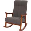 Mendler Sedia a dondolo HWC-K10, poltrona relax, legno FSC stoffa/tessuto bouclé (450g/m²) - grigio scuro, color noce