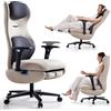 EMIAH Sedia da Ufficio Ergonomica, Sedia da Scrivania Reclinabile con Poggiapiedi, Braccioli Regolabili, Sedia da Gioco con Schienale Alto, Sedia Direzionale con Supporto Lombare, Pelle PU (Bianco)