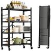 MAGIC SELECT Scaffale Modulare Multiuso. Scaffale con Ruote. Pieghevole per Mobili per Cucina, Bagno, Camera da Letto, Soggiorno con 4 Ripiani.