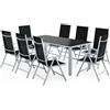 Casaria Tavolo e Sedie da Giardino Alluminio Bern 9 pz Schienale Regolabile Set da Pranzo Esterno