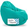 Bruni Classico M Turchese - Pouf Sacco, Pouf Poltrona a Forma di Goccia, Poltrona a Sacco da Interno ed Esterno, Beanbag per Soggiorno e Camere, Fodera Lavabile, con Imbottitura