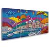 Giallobus - Quadri Grande Formato XXL - Stefano Calisti - Artisti Moderni - Porto Onirico - Tela Canvas - 308x140cm | 3pcs. x 100x140cm - Pronto da Appendere - Quadri Moderni per la casa