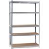 Wiltec Scaffale per carichi pesanti zincato 120x50x204cm Scaffale a incastro 5 ripiani 200kg/piano