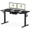 FLEXISPOT Scrivania Regolabile in Altezza 140×60 cm - con 2 Ganci, Portabicchieri e Gestione Cavi, 4 Memorie, Scrivania Ergonomica per Ufficio e Casa
