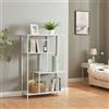 [en.casa] Scaffale in Acciaio Libreria Bassa a 4 Piani Consolle Moderno Stile Industriale Mobile Espositore con Struttura Aperta 115 x 75 x 35 cm - Bianco Opaco