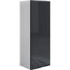 MB Muebles Bonitos, Armadio Pensile Luke V1, Melamina, Finitura Lucida, Bianco e Nero, 40x126x29cm