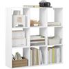 WOLTU Libreria a 9 Cubi, Scaffale di Stoccaggio a 9 Cubi, Divisorio per Libreria, Mobile di Stoccaggio per Soggiorno e Ufficio, Bianco, 94x29,5x93 cm, SK047ws
