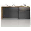 WHOUS Isola Cucina SOLE con 4 Ante e 4 Cassetti, Tavolo da Pranzo e Piano di Lavoro, Ideale per Open Space e Spazi Ridotti, 200x90x90 cm, Antracite Opaco e Rovere