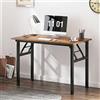 SogesHome SH-AC5FB-100 - Tavolo pieghevole per PC, scrivania da ufficio, postazione di lavoro per casa e ufficio, tavolo da conferenza, 100 x 60 x 75 cm, rovere vintage e nero, SH-AC5FB-100