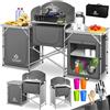 KESSER® Mobile da campeggio, cucina da campeggio con telaio in alluminio, incl. borsa da trasporto, mobiletto da cucina per campeggio, mobiletto da campeggio, all'aperto