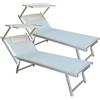 ZIK - 2 Lettini da Spiaggia Professionali, Sdraio da Spiaggia Pieghevole, Leggera, in Alluminio, Schienale Regolabile (189x60x38cm) Lettino Prendisole da Giardino, Mare, Piscina, Balcone (2X Grigio)
