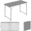 WOLTU Tavolo da Campeggio Pieghevole Portatile con Maniglia per Picnic Giardino Altezza Regolabile in Alluminio MDF 120x60x55/70cm