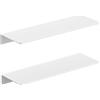 HNVNER Mensole da Parete in Metallo 2 Pezzi - 40 cm Mensola da Muro Bianco Lucido in Lega di Alluminio Senza Foratura, Antiruggine, Ripiani a Parete per Soggiorno, Camera da Letto, Bagno